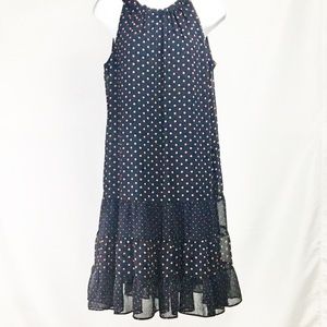 NAVY JBS DRESS w/RED POLKA DOT SLEEVELESS DRESS 10 PETITE